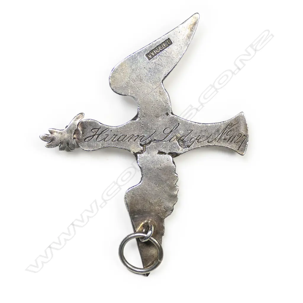 Julius Hyman (Dunedin) silver masonic jewel, Image 1++